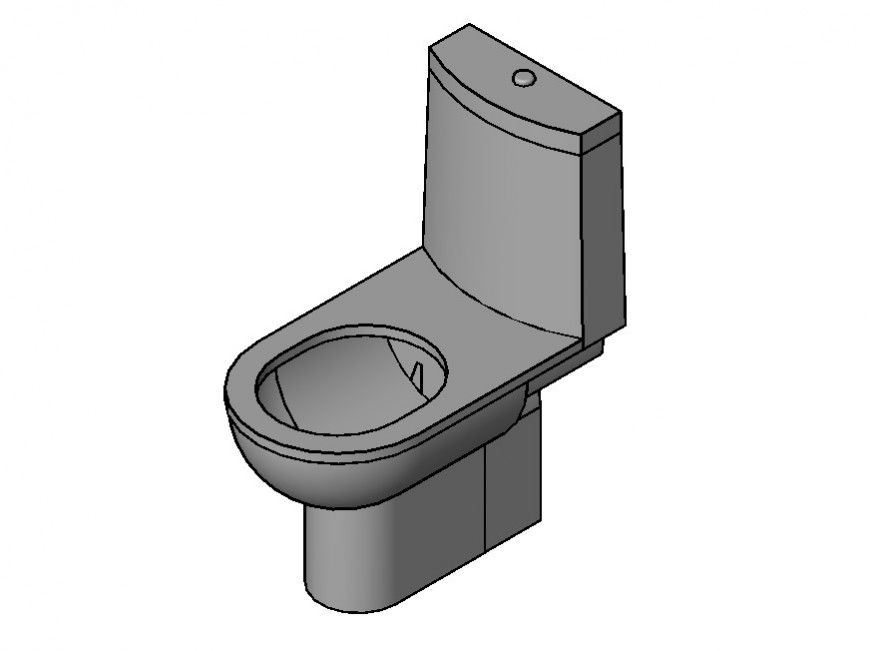Modern sitting toilet detail 3d model CAD sanitary block layout autocad file