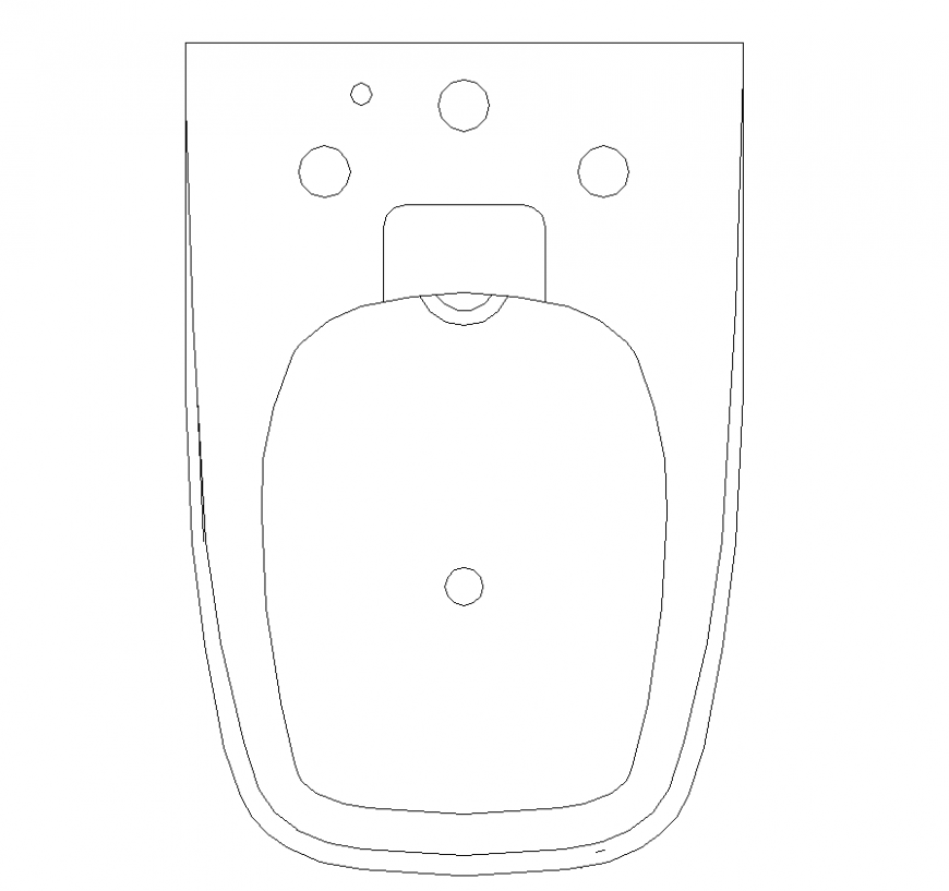 Modern sitting toilet detail elevation 2d view layout autocad file