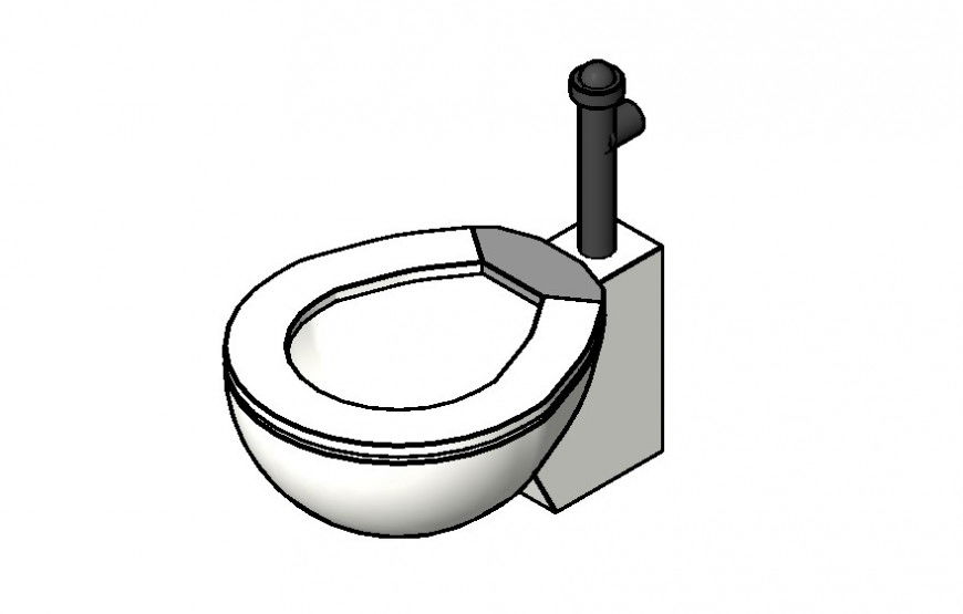Modern toilet detail CAD sanitary block 3d model layout dwg file
