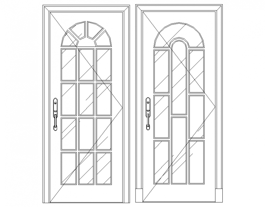 Modern wooden 2 d doors layout file