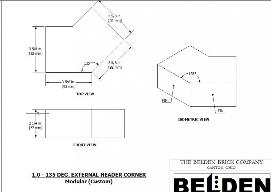 Modular block detail 2d view mechanical unit layout file in autocad format