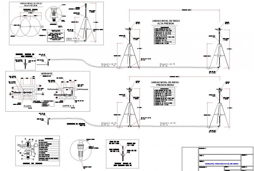 Modules irrigation plan and section layout file