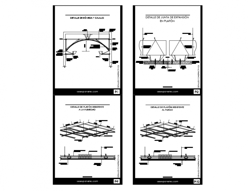 Moisture resistant and fire resistant ceiling detail constructive details dwg file