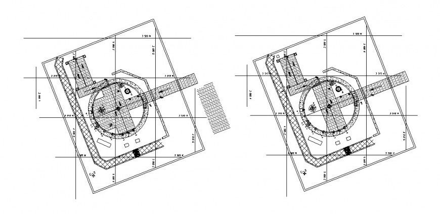 Molybdenum pond, shelter type platform structure cad drawing details dwg file