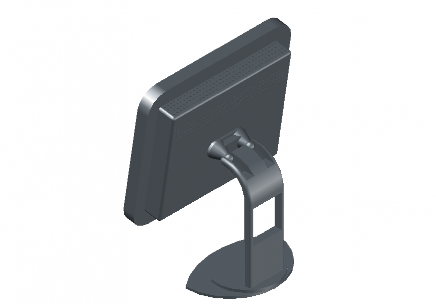 Monitor LCD 3 d view detail dwg file