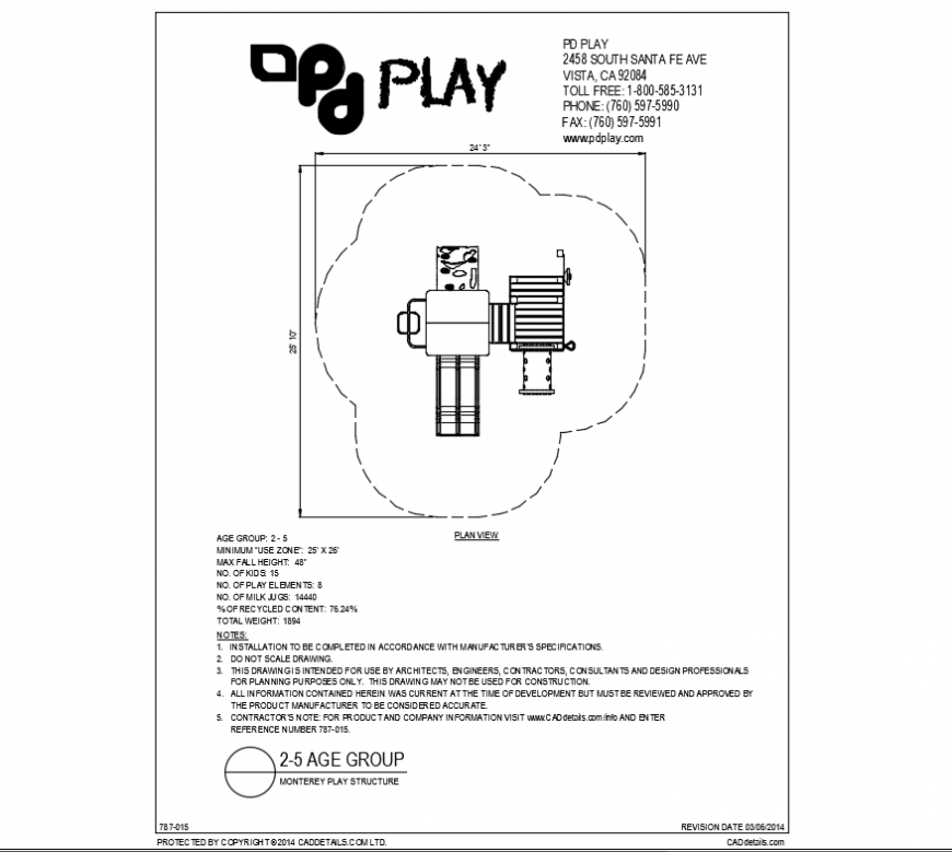 Monterey park plan and landscaping details dwg file