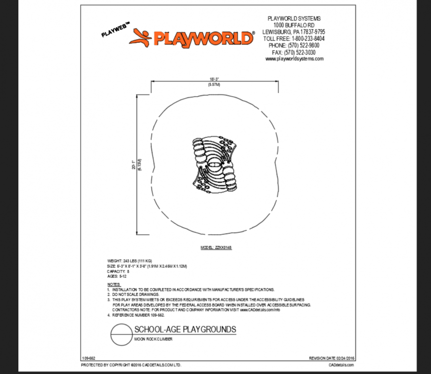 Moon rock climber top view play area play equipment details dwg file