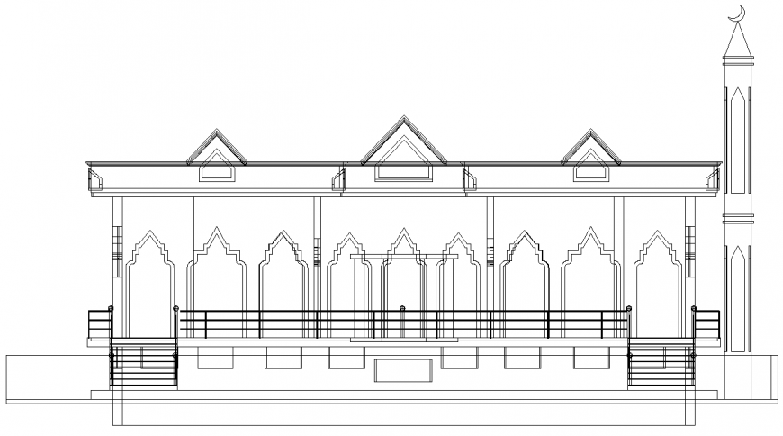 Mosque plan with a detail dwg file.