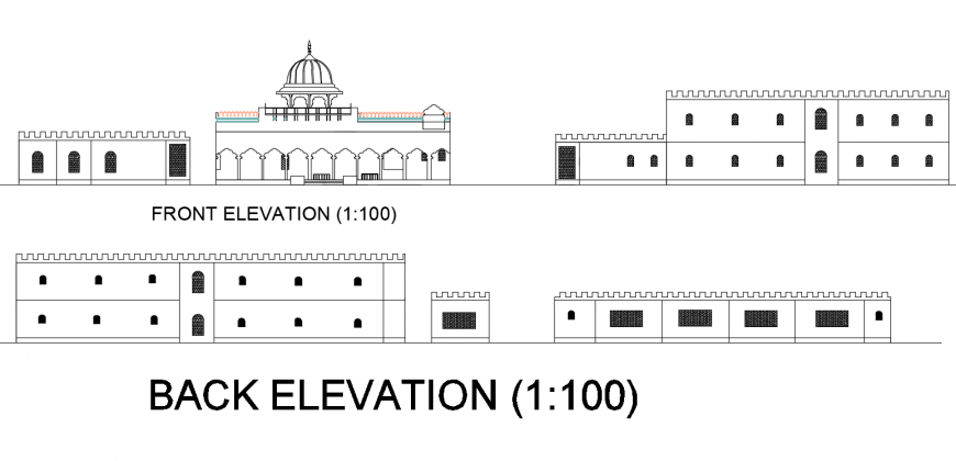 Motel elevation plan layout file