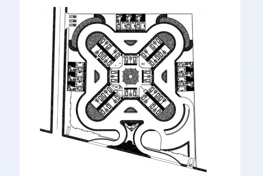 Motel parking plan in AutoCAD software