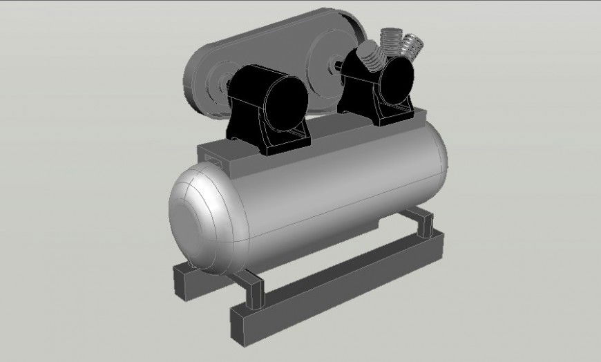 Motor pump 3d elevation block cad drawing details dwg file