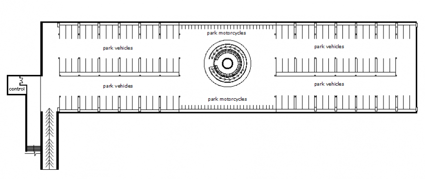 Motorcycle and Car Parking Layout Plan AutoCAD File with Details