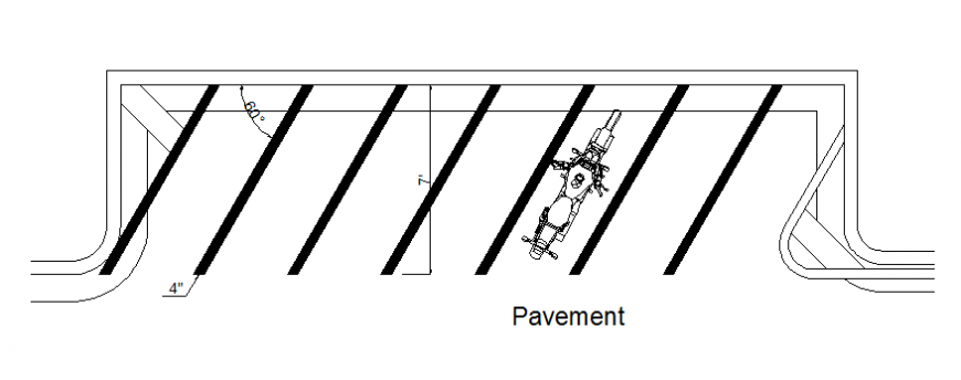 Motorcycle parking pavement plan layout file
