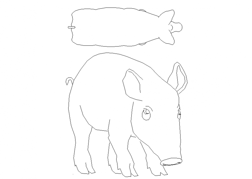 Mouse cad block detail dwg file