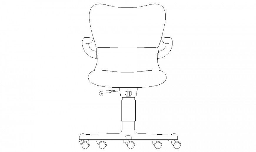 Movable chair front 2d model design dwg file