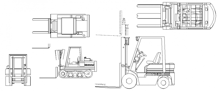Muletto 2 d elevation plan detail dwg file