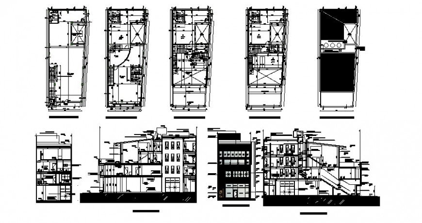 Multi Family Apartment Building Section Layout Details