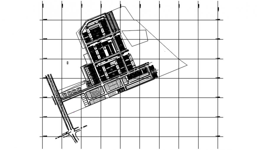Multi-familiar building distribution plan cad drawing details dwg file
