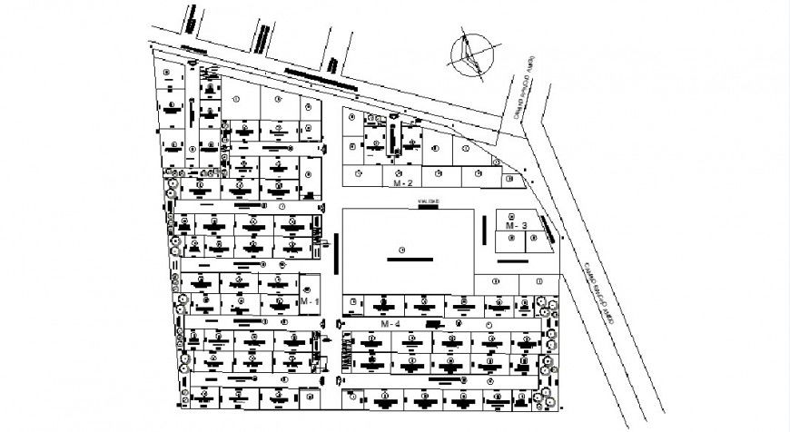 Multi-familiar houses site plan and location map cad drawing details dwg file