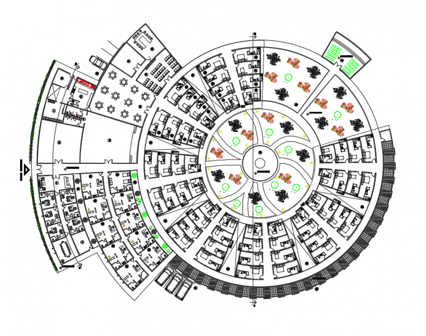 Multi-family apartment building structural layout plan details dwg file