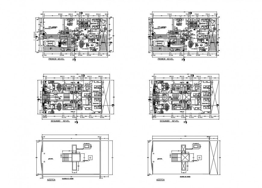 Multi-family housing building floors distribution layout cad drawing details dwg file