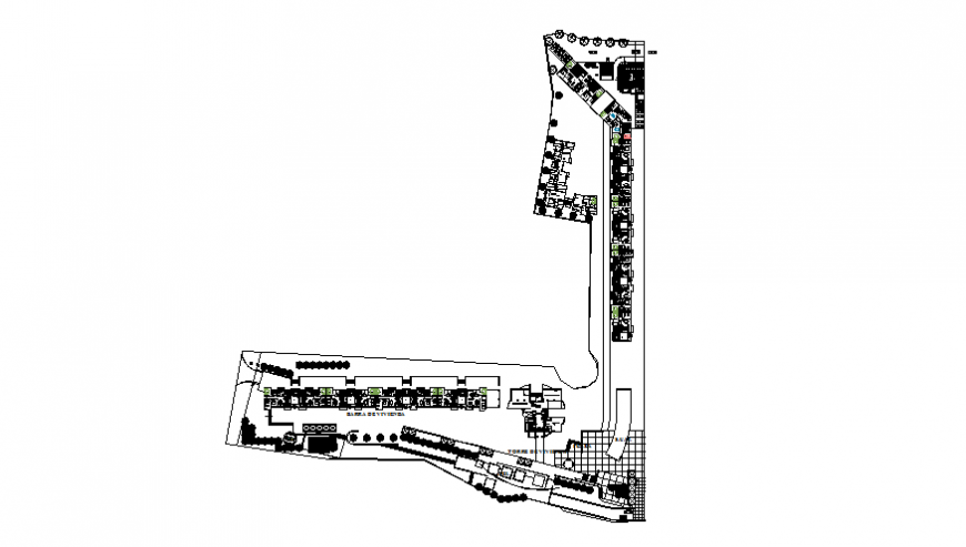 Multi-family residential building distribution plan and structure details dwg file