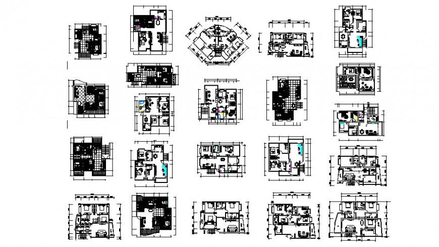 Multi-family residential building floor plan and auto-cad free download dwg file