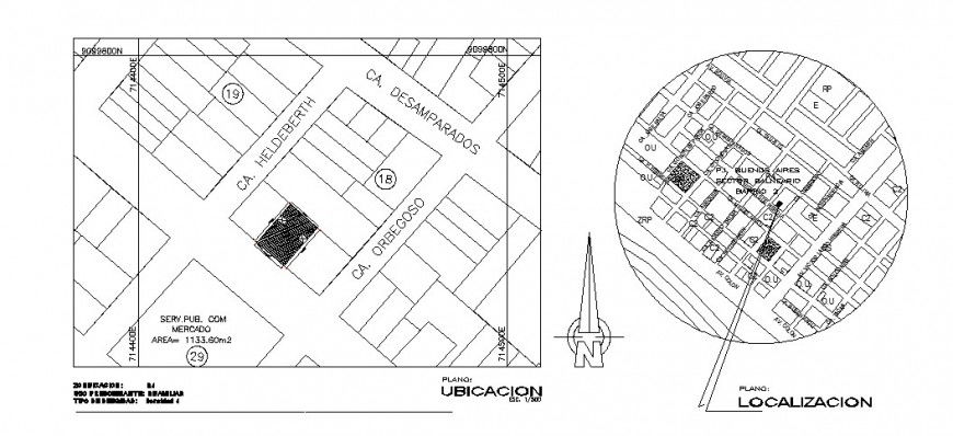 Multi-family residential buildings location map and site plan cad drawing details dwg file