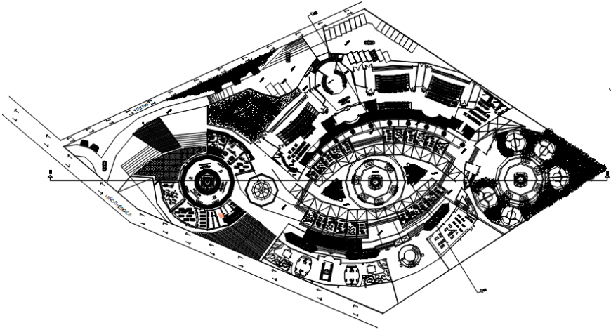 Multi-family shopping mall building distribution plan cad drawing details dwg file