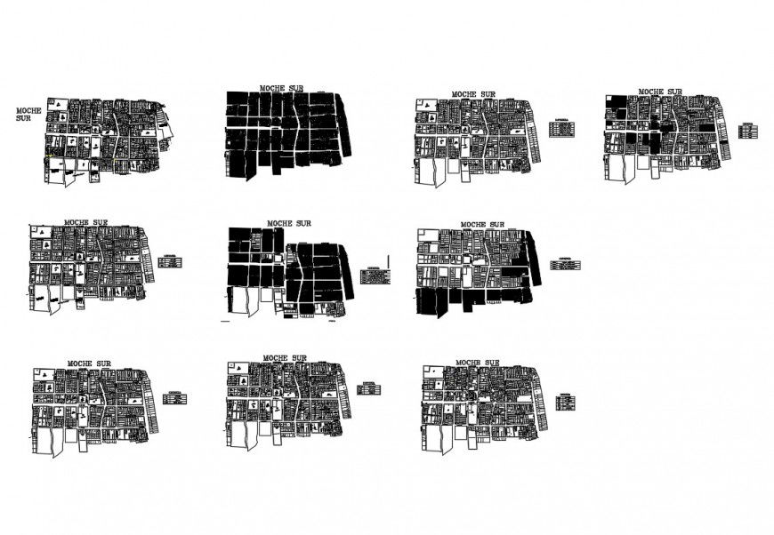 Multi-flooring hospital floor plan cad drawing details dwg file