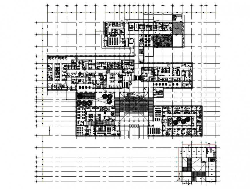Multi-floor Hospital Floor Plan Layout DWG File