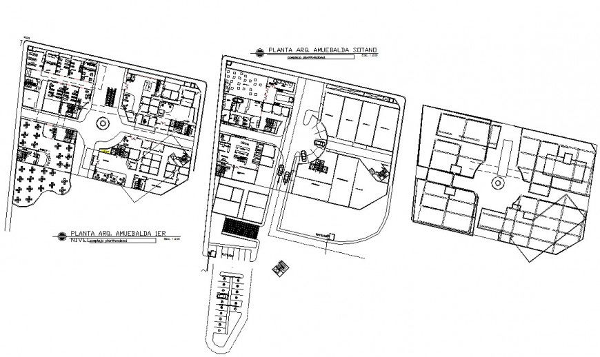 Multi-functional office floor plan distribution cad drawing details dwg file