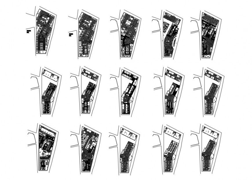 Multi-level medical hospital floor plan cad drawing details dwg file