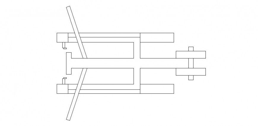 Multi-pulley machine detail 2d view gym equipment block layout autocad file