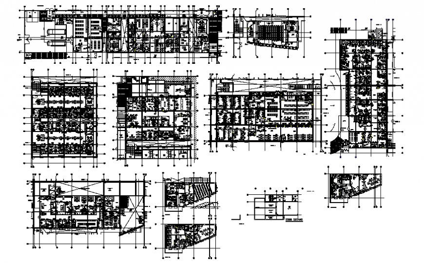Multi-specialist hospital floor plan layout cad drawing details dwg file