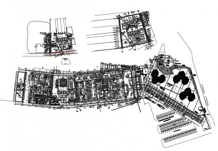 Multi-specialist luxuries hospital distribution plan cad drawing details dwg file