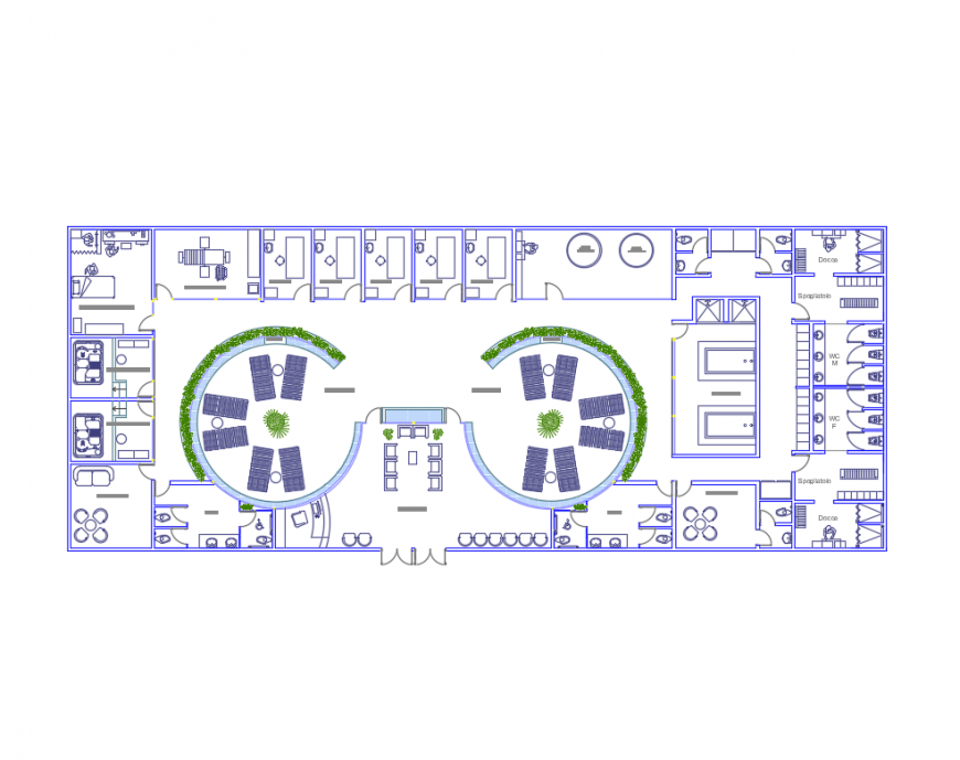 Multi-specialty health center layout plan cad drawing details dwg file