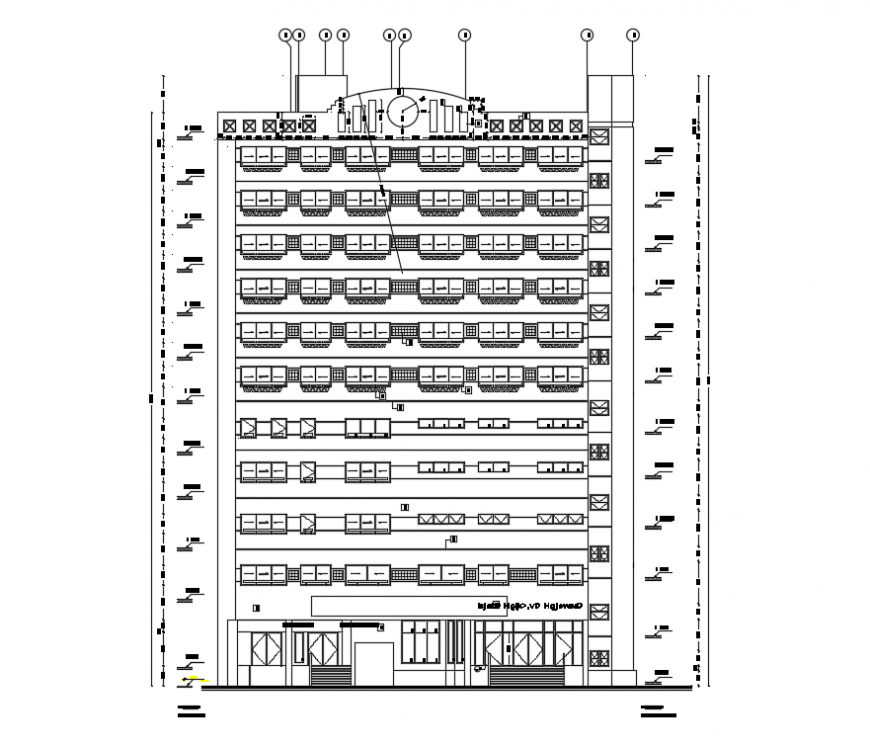 Multi-specialty hospital architecture layout plan details dwg file