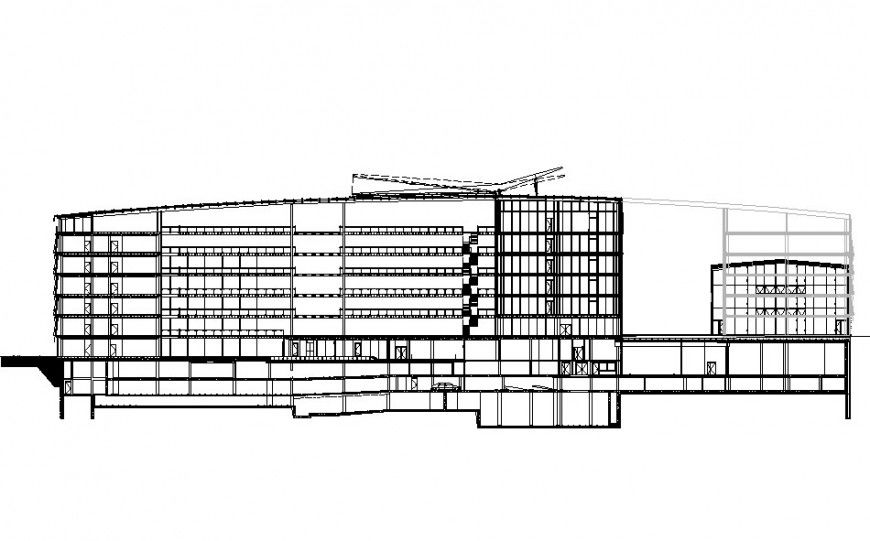 Multi-storey high rise building structure 2d view CAD block autocad file