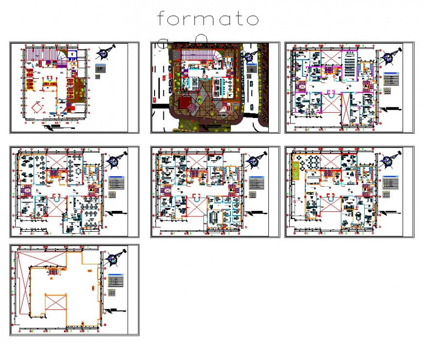 Multi-storey high rise building structure detail 2d view layout plan in autocad format
