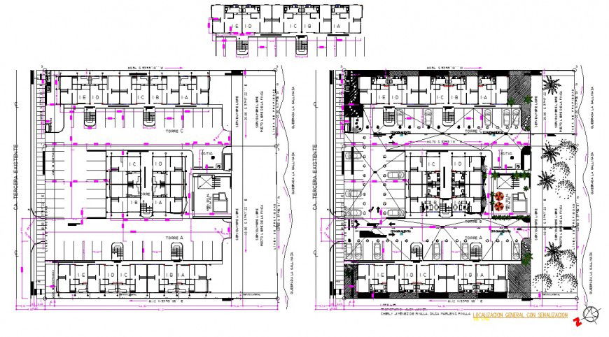 Multi-story commercial building planning detail dwg file