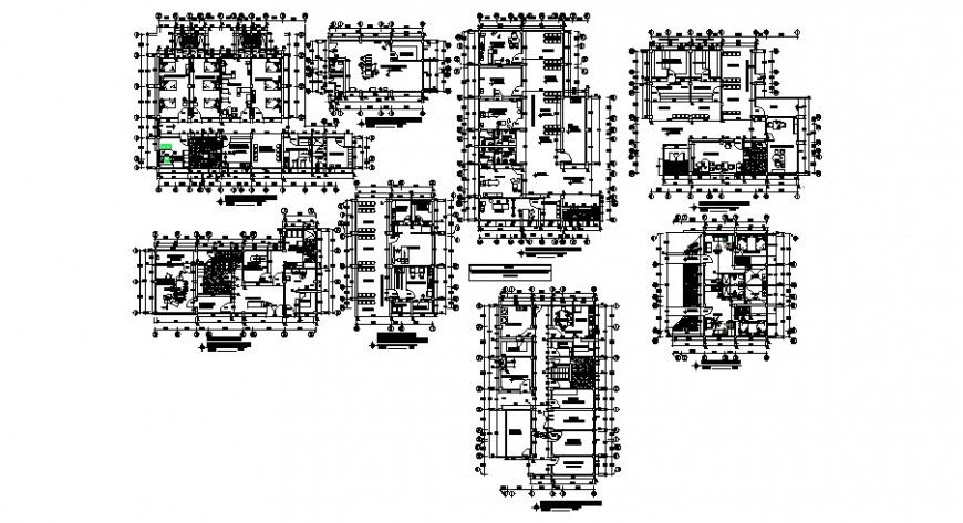 Multi-story hospital building floors layout plan cad drawing details dwg file