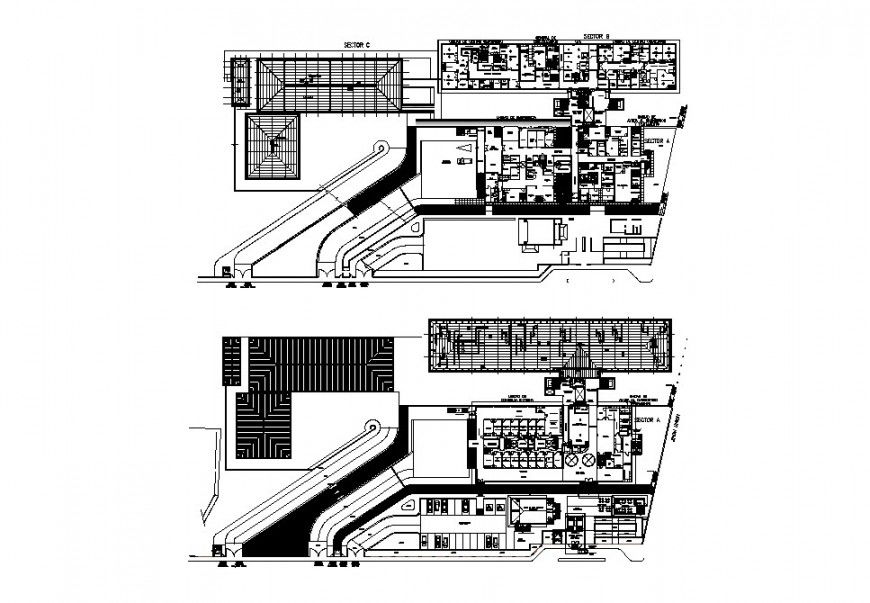 Multi-story hospital floor plan cad drawing details dwg file