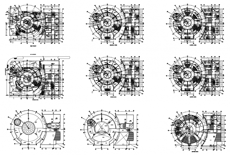 Multi-story hospital floor plan distribution drawing details dwg file