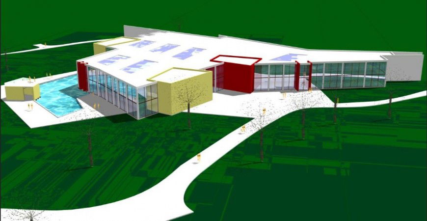 Multi-story hotel building 3d model cad drawing details dwg file