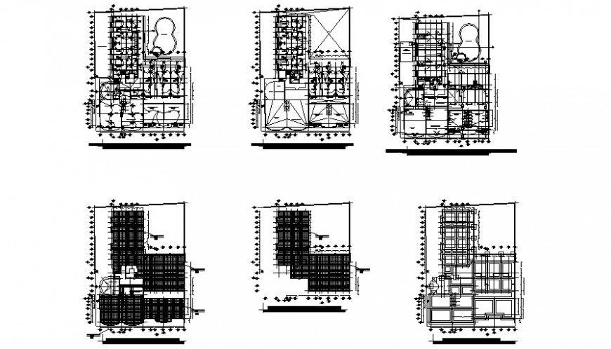 Multi-story hotel building floor plan and auto-cad details dwg file