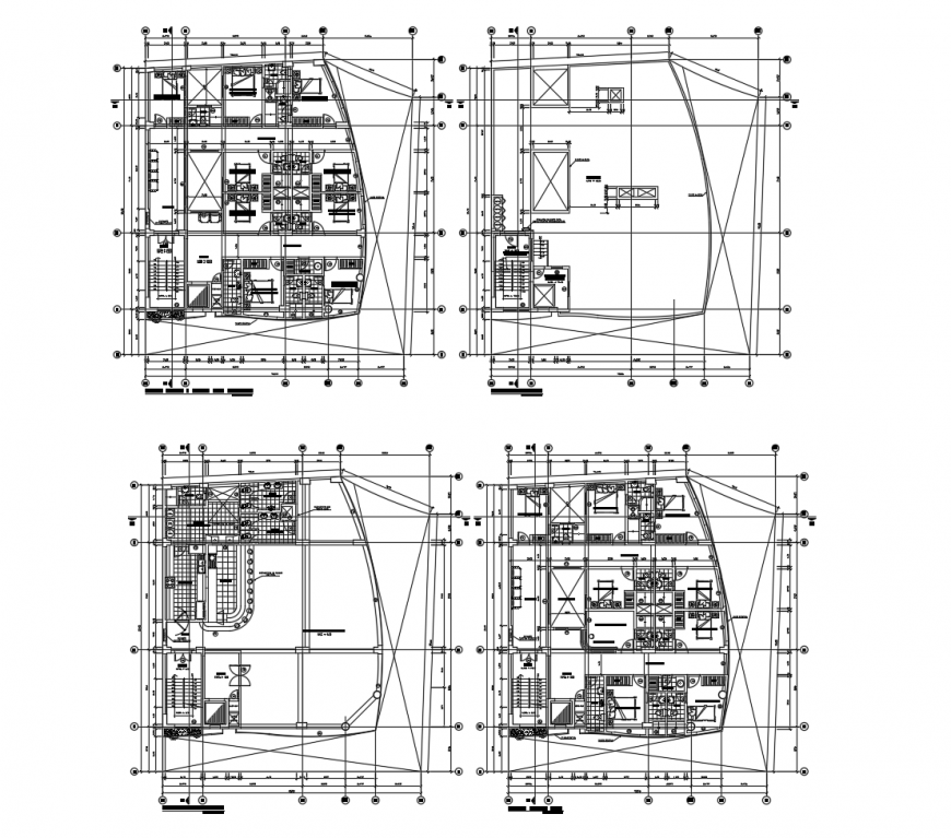 Multi-story luxuries hotel floor plan distribution cad drawing details dwg file