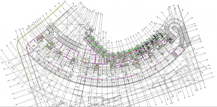 Multi-story residential flats building floor distribution plan drawing details dwg file