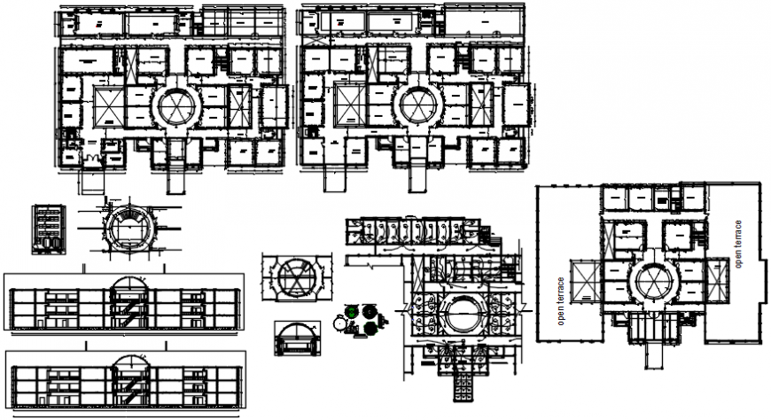 Multi-story school building floor plan distribution cad drawing details dwg file