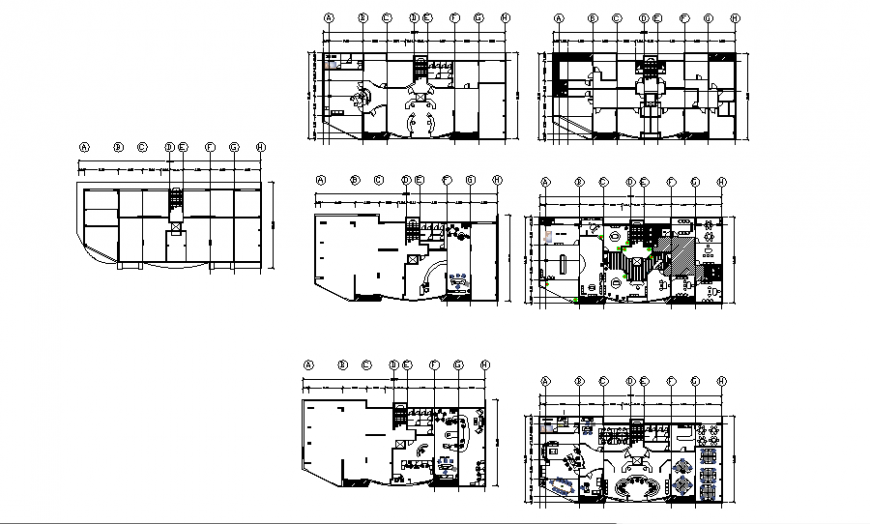 Multi-story shipping agency office floor plan layout details dwg file
